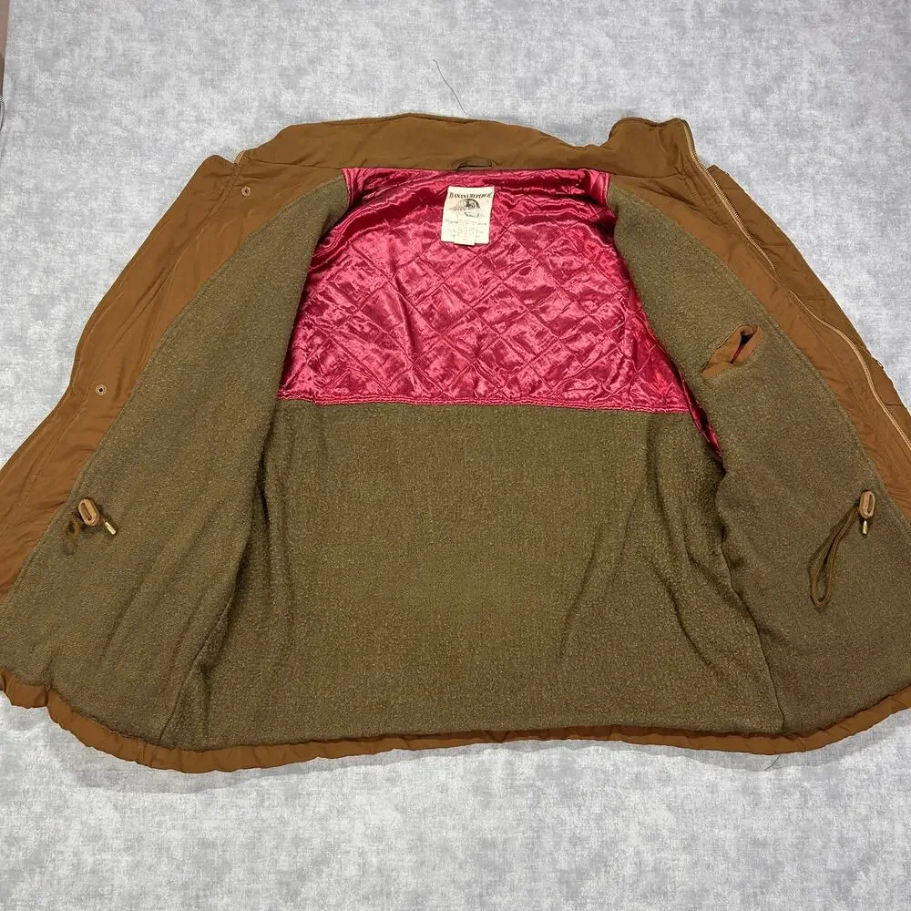 Vintage Banana Republic Safari Travel Clothing Field Jacket Wool Lined Mens XL